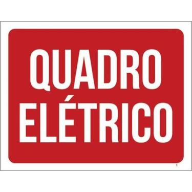 Imagem de Kit 10 Placas Sinalização - Quadro Elétrico Vermelho - Sinalizo