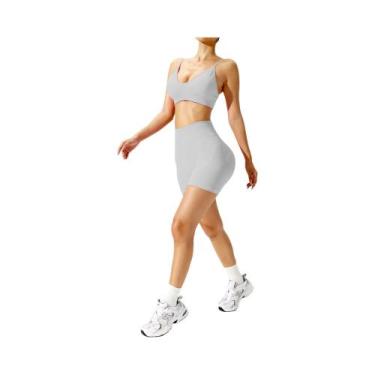 Imagem de Conjunto De Leggings E Top Esportivo Sem Costura Para Mulheres, Roupa 