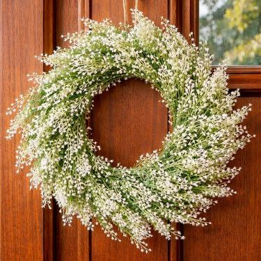 Imagem de Guirlanda Branco Artificial Enfeite Parede Porta Flores 30cm