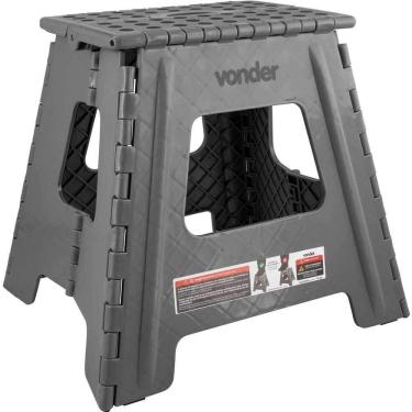 Imagem de Banqueta Plástica Dobrável, Cinza, Altura 360 Mm, Vonder Ostenvonder