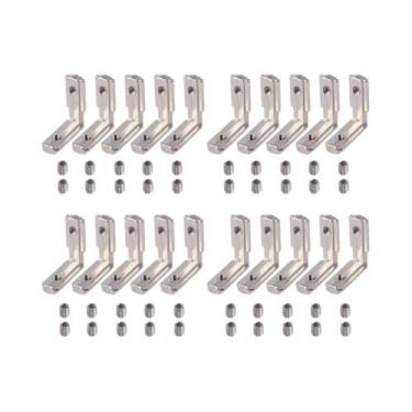 Imagem de Suportes De Canto Em L De Alumínio 20 Peças 90 graus Conector Interno 