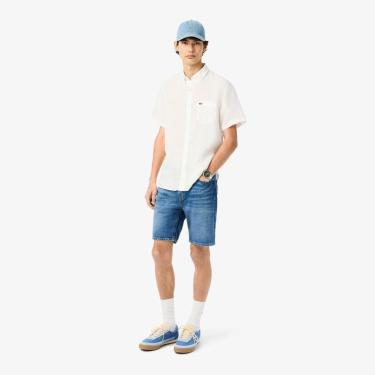 Imagem de Bermuda em Denim com Ajuste Reto Lacoste Masculina-Masculino