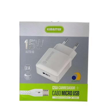 Imagem de Kit Carregador Cabo Micro USB 3.1A - Kimaster (T502UV)