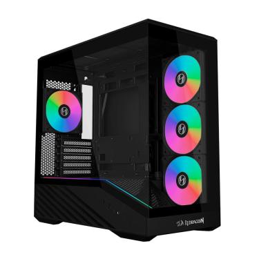 Imagem de Gabinete Gamer Redragon V100R Mini ATX Com Fans ARGB Preto