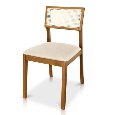 Imagem de Cadeira de Jantar e Living Millie com Tela Natural Estofada Couríssimo - Desk Design