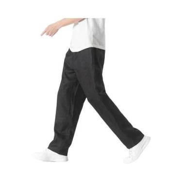 Imagem de Calças Casuais Masculinas De Perna Larga Azul Claro, Cinza E Preto 5XL