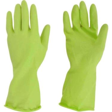 Imagem de Luva de Látex, Tamanho M, cor Verde, Antiderrapante, com Forro, Modelo