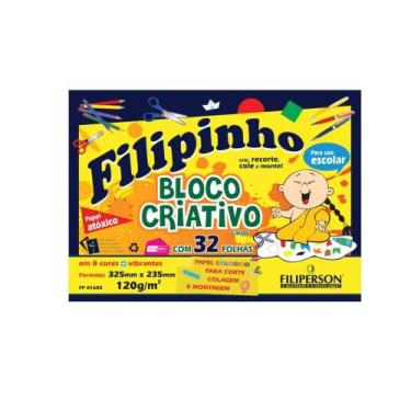 Imagem de Papel Criativo Filiperson Filipinho 32,5X23,5 120g 8 Cores 32 Folhas F