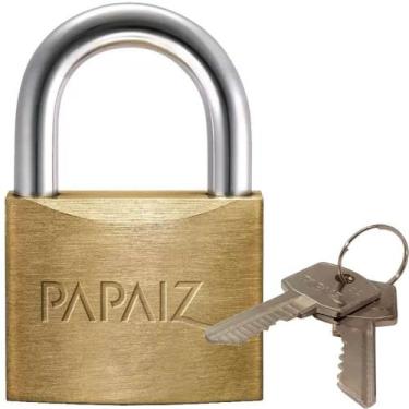 Imagem de Cadeado De Latão Com 2 Chaves Cr35 - 0100350cx - Papaiz Cadeado Latao 