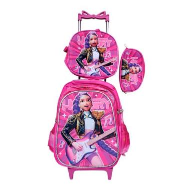 Imagem de Kit Mochila das Guerreiras do K-Pop em 3D com Rodinhas + Lancheira Tér