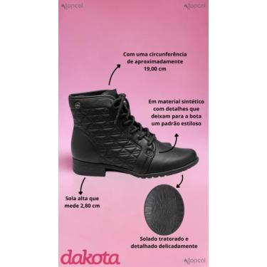 Imagem de Bota Feminina Dakota Cano Baixo Confortável Básica Da921, 36, Tule