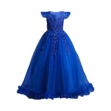 Imagem de Vestidos Formais Longos Sem Mangas Com Renda Floral Para Meninas, Fant