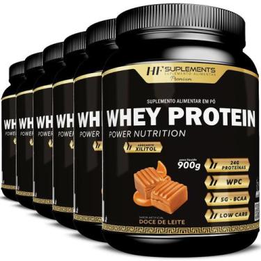 Imagem de 6x WHEY PROTEIN POWER NUTRITION DOCE DE LEITE 900G - HF SUPLEMENTS