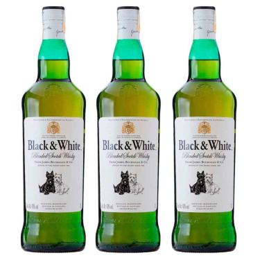 Imagem de Whisky Black e White 1L 3 Unidades