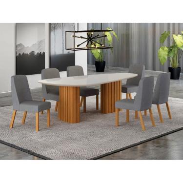 Imagem de Conjunto jantar 6 cadeiras maciça 2x1 vdo Iza  - Arbo Design