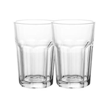Imagem de Jogo 2 Copos De Vidro Alto Vidro Para Drink Bebidas Allure Transparent