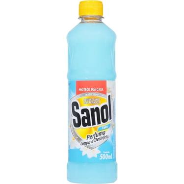 Imagem de Desinfetante Líquido para uso Geral, Talco, Sanol, 500 ml, Azul