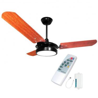 Imagem de Kit ventilador  de teto valen c/ led ventex + controle remoto, Preto m