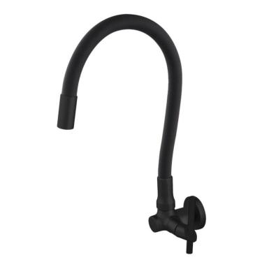 Imagem de Torneirade Cozinha de Parede Flex 1/4vt 2166 C77 Nesher Preto