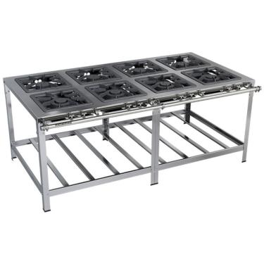 Imagem de Fogão Industrial Stori Premium 8 Bocas 40x40 M16 Aço Inox 430 Metalmaq