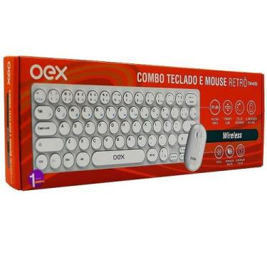 Imagem de Kit Teclado e Mouse Retro Branco OEX TM409