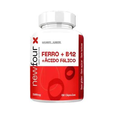 Imagem de Ferro B12 + Ácido Fólico 500mg 60 cápsulas New Four Sabor:Sem sabor, S