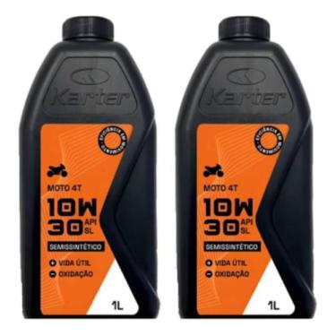 Imagem de Kit 2 Óleos 10w30 Moto 4tsemissintético Fan Titan160 Karter