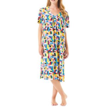 Imagem de Vestido Feminino Viscose Decote V Macio Amarelo Lohe, Amarelo, M