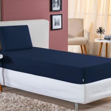 Imagem de Jogo De Cama Solteiro Nobre 2 Peças Lençol Com Elástico De 30cm De Altura Malha 100% Al...
