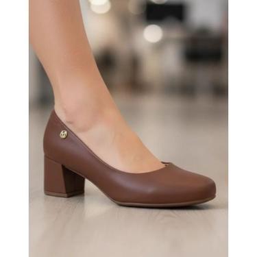 Imagem de Sapato Scarpin Fem Bico Redondo Salto Bloco Modare 7373100 Cor:AvelãTa