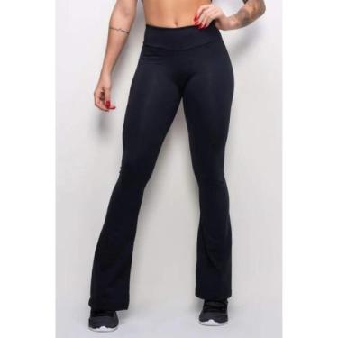 Imagem de Calça Flare Feminina Boca De Sino Bailarina Cintura Alta Peluciada - a