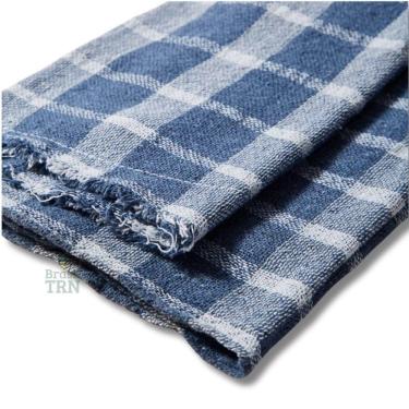 Imagem de Kit Com 10 Saco Pano De Chão Xadrez Grande 65x40cm Algodão Alvejado Duplo Para Limpeza