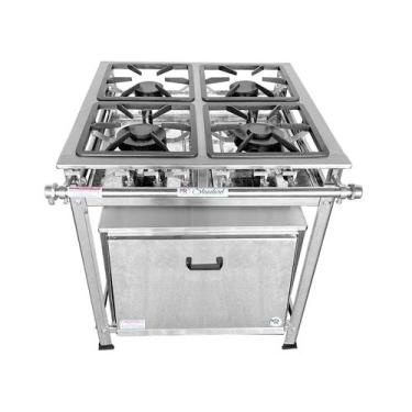 Imagem de Fogão Industrial a Gás Baixa Pressão 4 Bocas 30x30 P5 com Forno de 92 