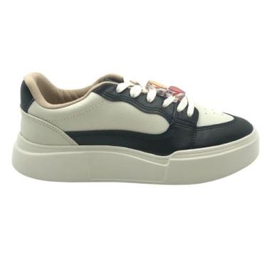Imagem de Tênis Moleca Casual Sneakers Off White com Preto 5808103, Off, 34