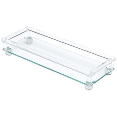 Imagem de Bandeja decorativa com pé + lateral vidro tubular - Rojemac, Transpare
