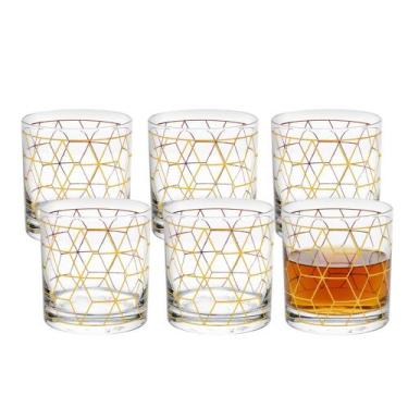 Imagem de Jogo 6 Copo de Whisky Vidro Baixo para Drink Whiskey Uisque Detalhe Do