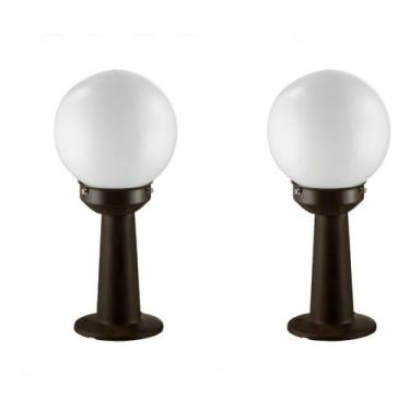 Imagem de Kit 2 Luminárias De Chão Balizador Poste De Jardim Globo 551 - Click I