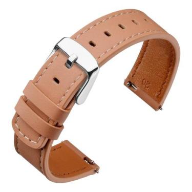 Imagem de Pulseira de relógio ANNEFIT: couro genuíno, 22 mm, damasco