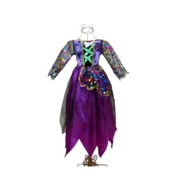 Imagem de Fantasia Vestido Infantil Menina Bruxa Festa Halloween - Belos e Belas