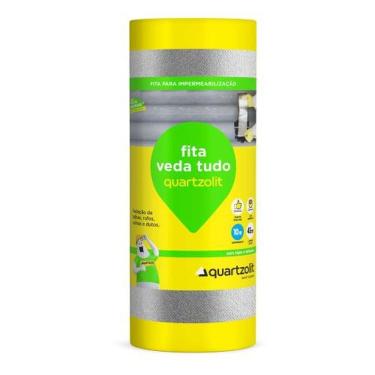 Imagem de Fita Asfáltica Aluminizada 45cm X 10 Metros para Vedação em Coberturas com Redução de Infiltrações Quartzolit