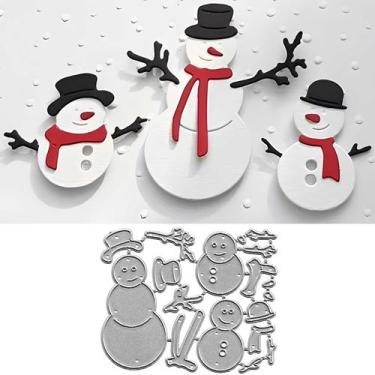 Imagem de Conjunto de moldes de corte em metal com boneco de neve de Natal Craft