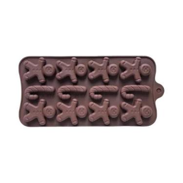Imagem de Molde De Silicone Para Homem De Gengibre Com 12 Furos Para Decoração D