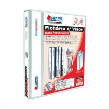 Imagem de Fichário revestido com cristal A4 Branco 40mm - 1711 - com 2 argolas -