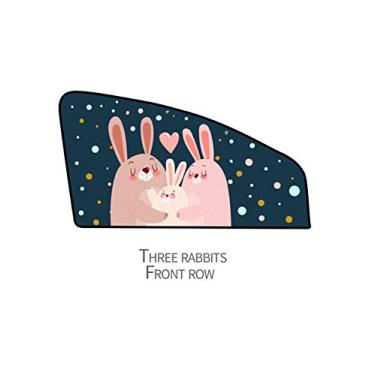 Imagem de Bestgift Cortina magnética para carro com desenho de janela lateral para banco dianteiro ou traseiro cinza dianteiro esquerdo (80 x 50 cm)