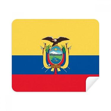 Imagem de Pano de limpeza de tela com bandeira nacional da América do Sul do Equador, 2 peças, tecido de camurça
