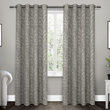Imagem de Exclusive Home Curtains Kilberry Par de painéis de cortina com ilhoses blecaute tecido 132 x 273 cm, cinza claro, 2 unidades