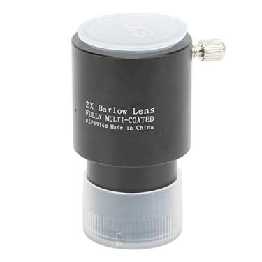 Imagem de Lente Barlow 2X, Lente Barlow profissional para telescópio de vidro revestido multicamada completa de 0,965 pol. Kit de ocular de telescópio astronômico