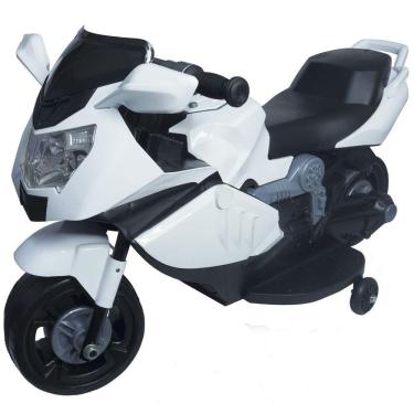 Imagem de Mini Moto Elétrica Triciclo Criança Infantil Branca Bateria 6V Luz