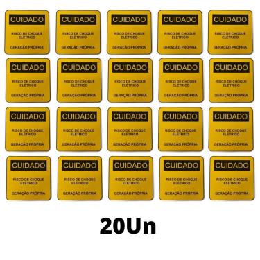 Imagem de Placa Cuidado - Geração Própria  - Padrão CPFL Tam 13x13 CA 20un
