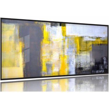 Imagem de Quadro Decorativo Abstrato Moderno 130x60 Moldura Preta 2x2